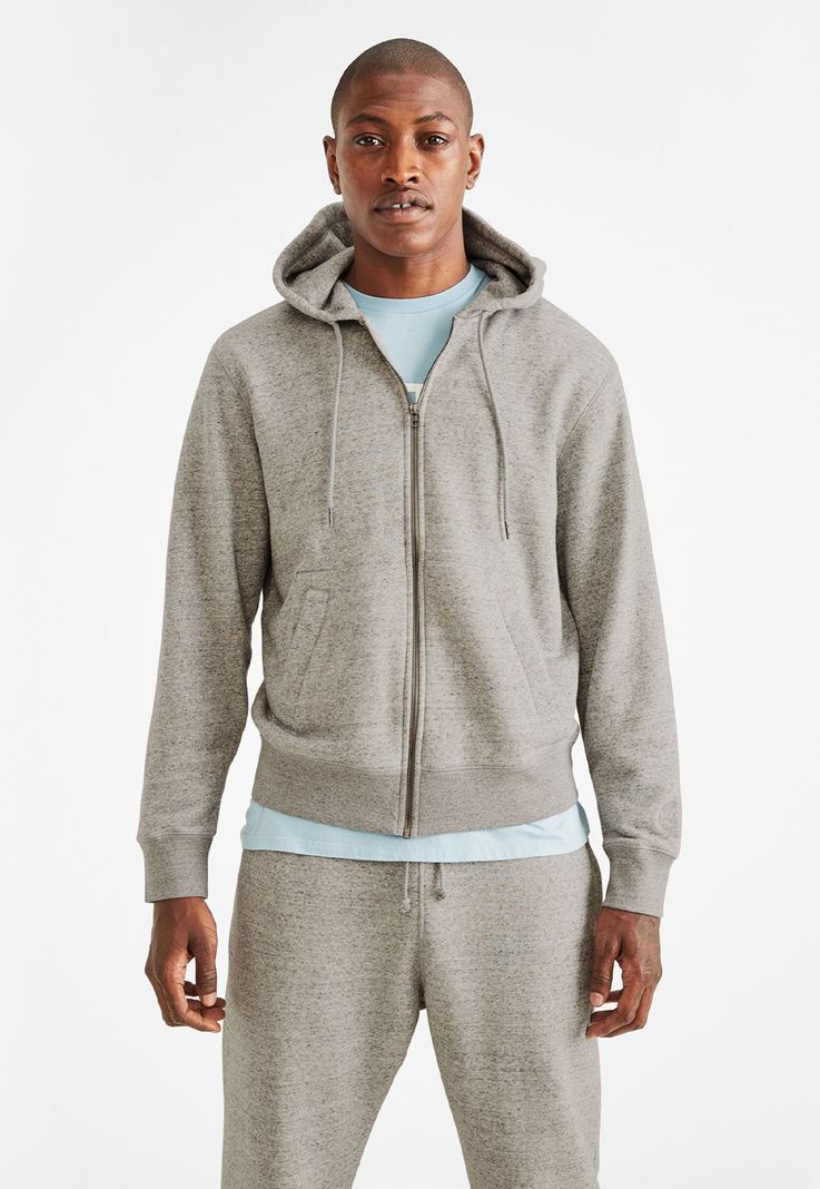 Polerón Full Zip Hoodie Standard Fit Gris-0