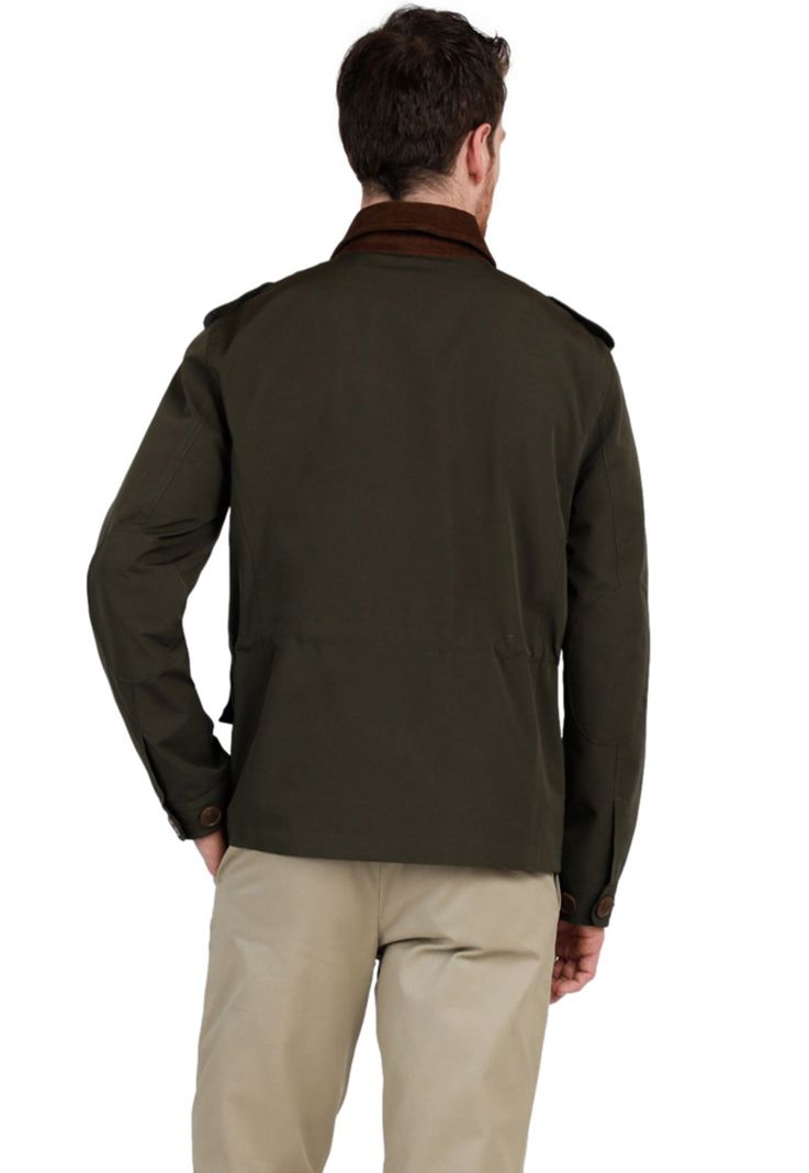 Chaqueta Poly Cotton Faille Regular Fit Verde-2
