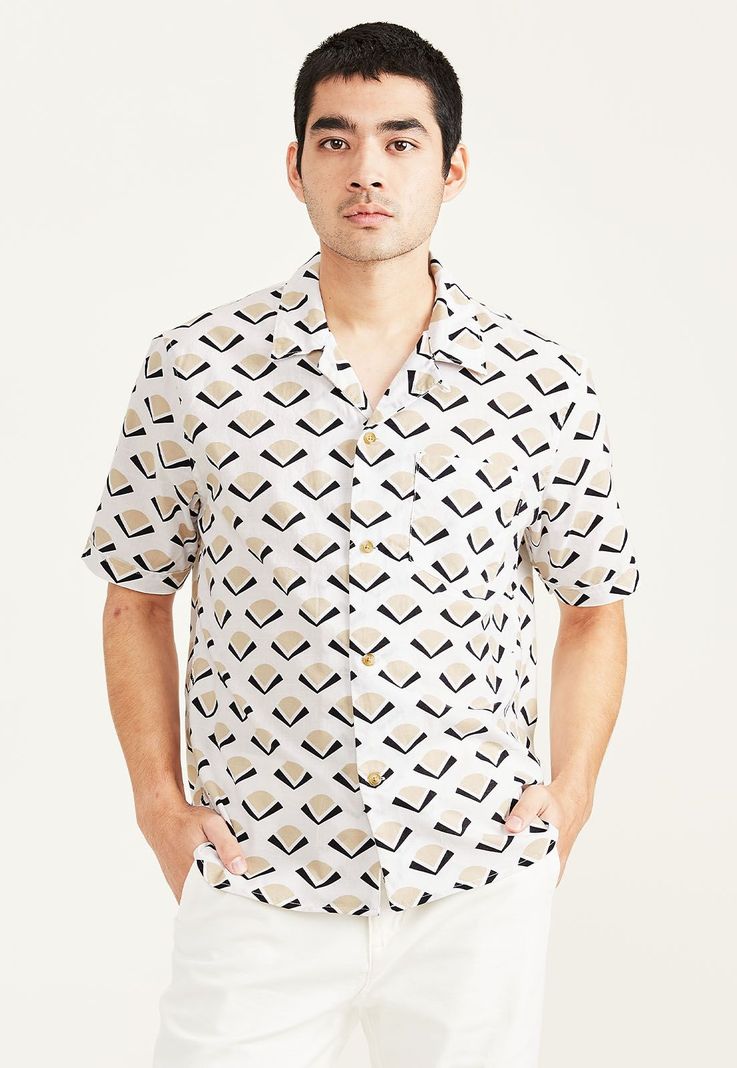 Camisa Seasonal Camp Collar Relaxed Fit Blanca-0