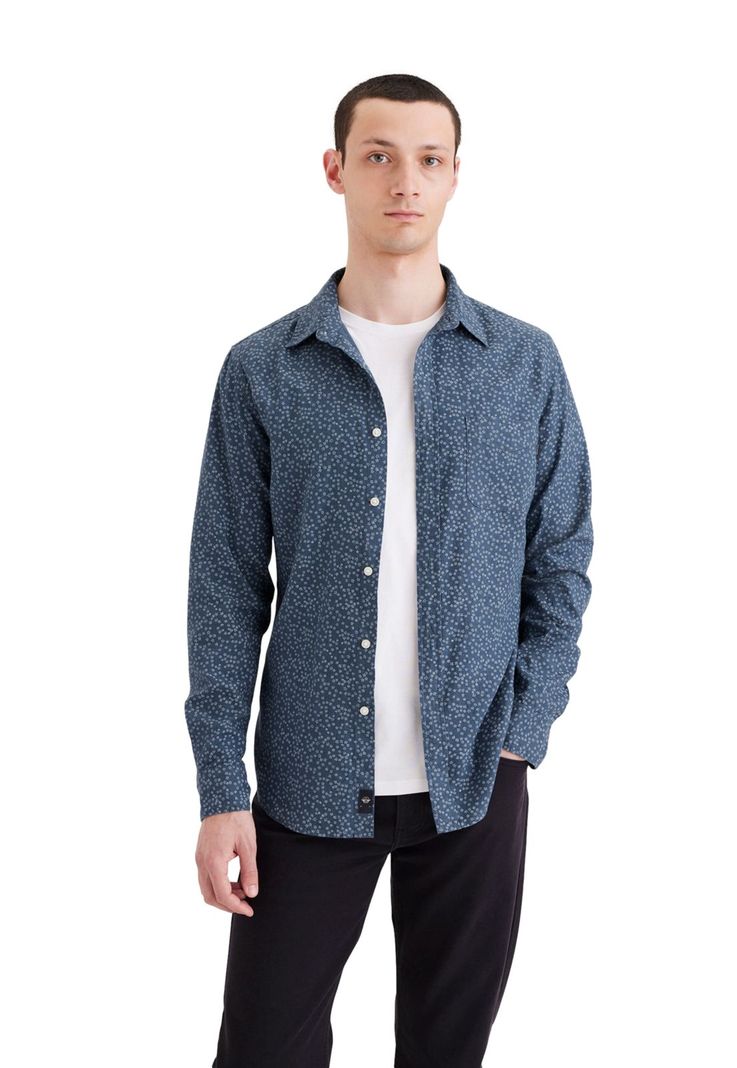Camisa Hombre Original Button-Up Slim Fit Azul A1114-0147-0