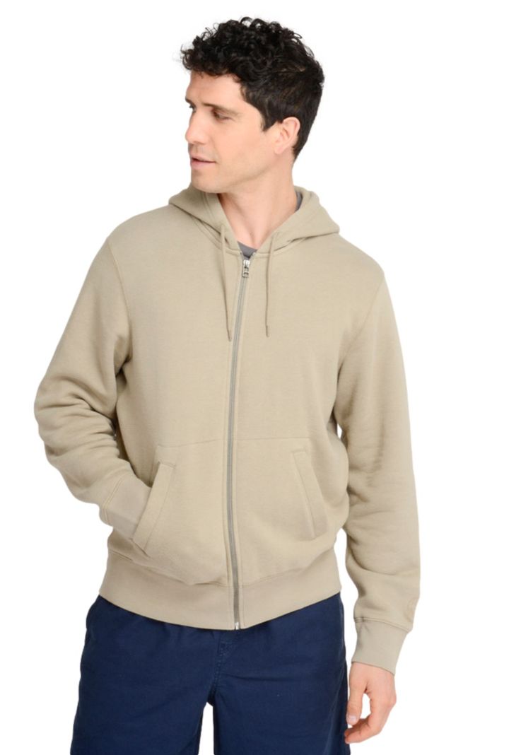 Polerón Hombre Full Zip Hoodie Standard Fit Khaki-0