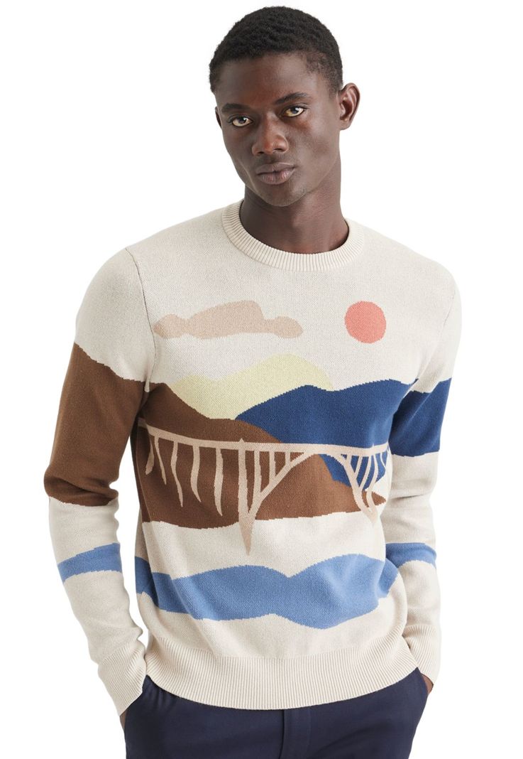Sweater Hombre Crafted Crewneck Regular Fit Beige A6101-0007-0
