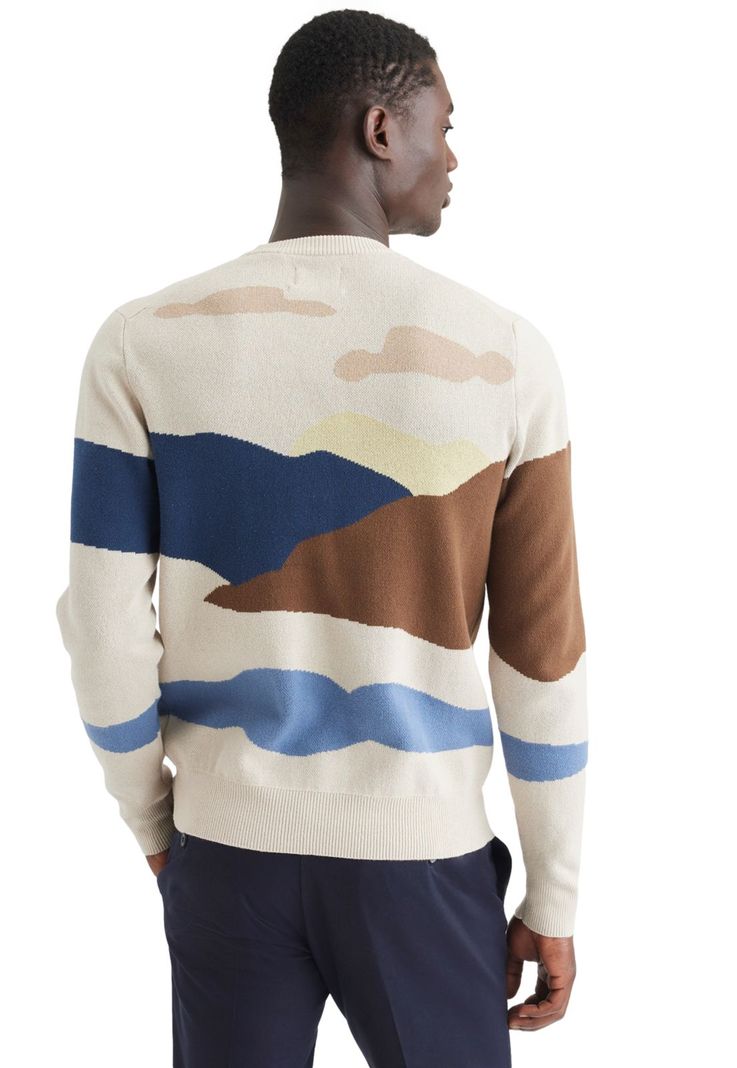 Sweater Hombre Crafted Crewneck Regular Fit Beige A6101-0007-1
