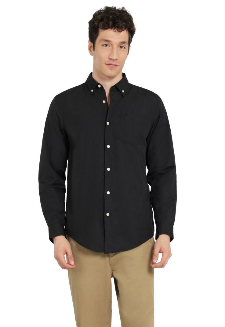 Camisa Hombre Woven Refine Regular Fit Negro 52798-1173-0