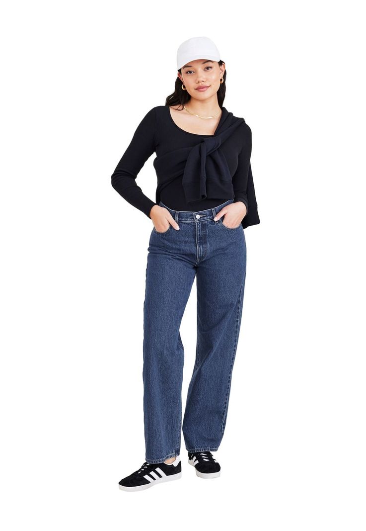 Jeans Mujer Mid-Rise Relaxed Fit Azul A6472-0001-4
