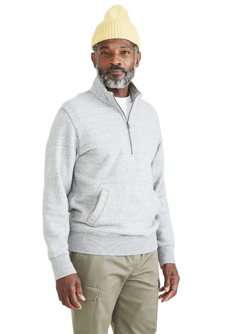 Polerón Hombre 1/2 Zip Fleece Regular Fit Gris-0