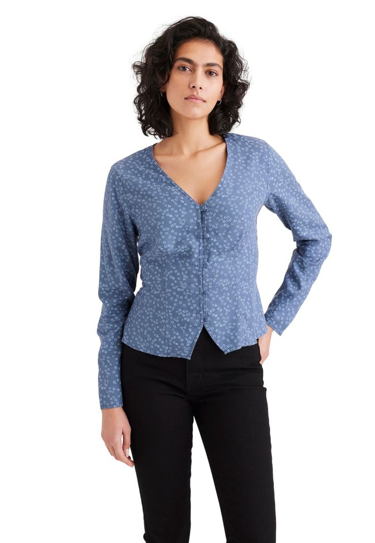 Blusa Mujer Tie Back Regular Fit Azul A8850-0000-0