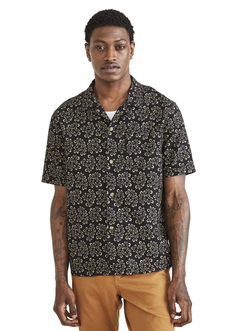 Camisa Hombre Seasonal Camp Collar Regular Fit Negro-0