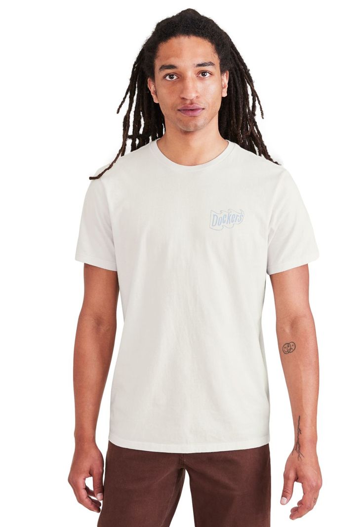Polera Hombre Graphic Tee Slim Fit Blanca Logo-0