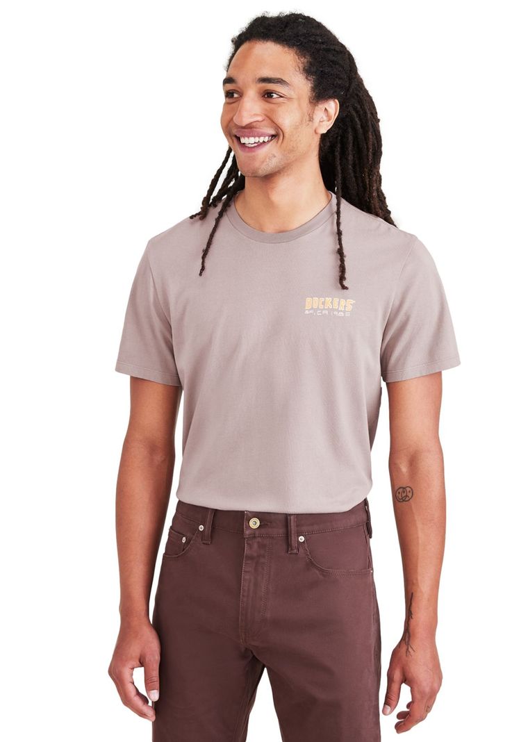 Polera Hombre Graphic Tee Slim Fit Café-0