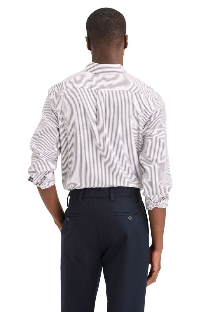Camisa Hombre Stain Defender Classic Fit Azul Rayas-2