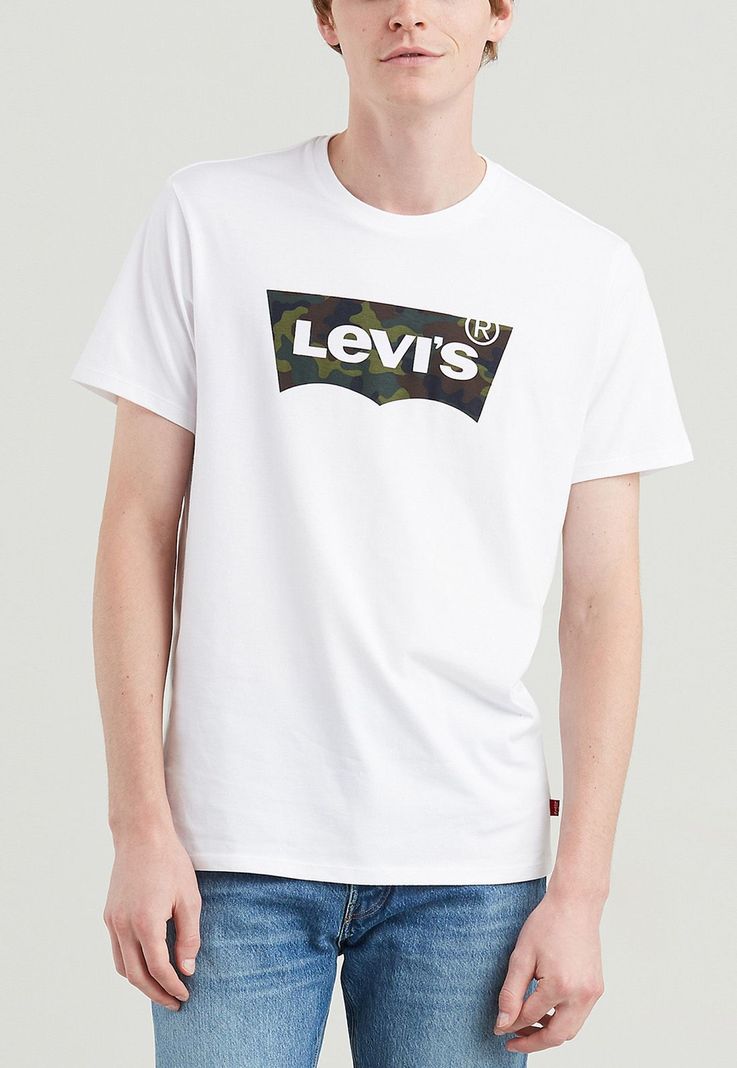 Polera Hombre Gráfica Logo Blanca Levis 22489-0163-0