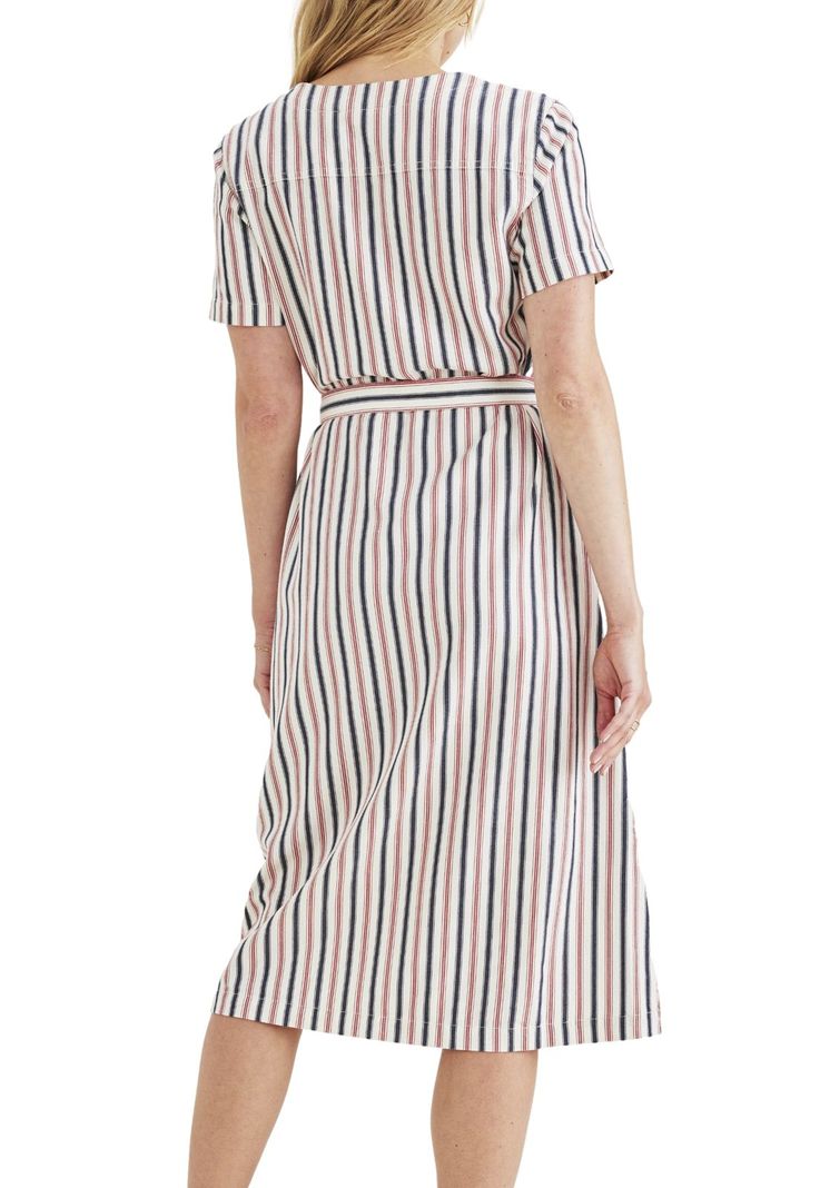 Vestido Mujer Midi Rojo Rayado A4271-0003-2