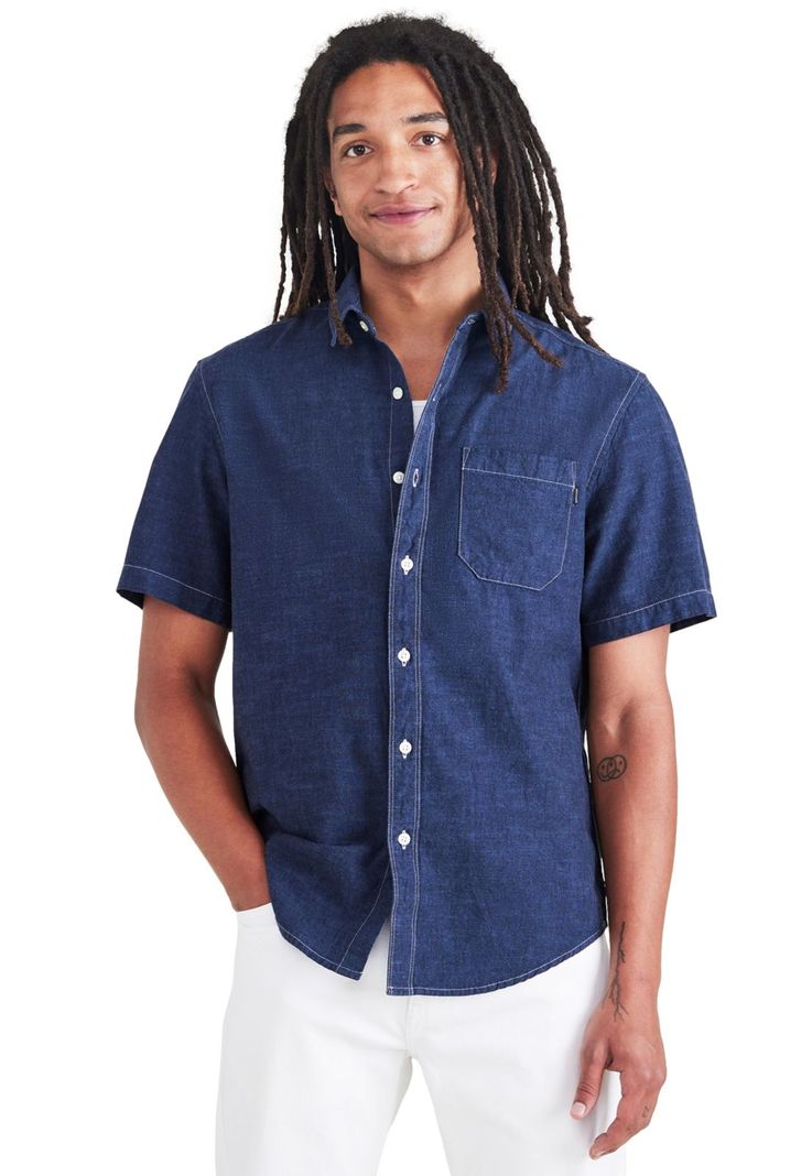 Camisa Hombre Casual Regular Fit Azul-0