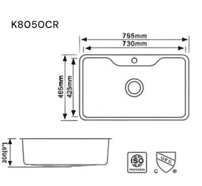 Lavaplatos K8050 Tipo Riñon-2
