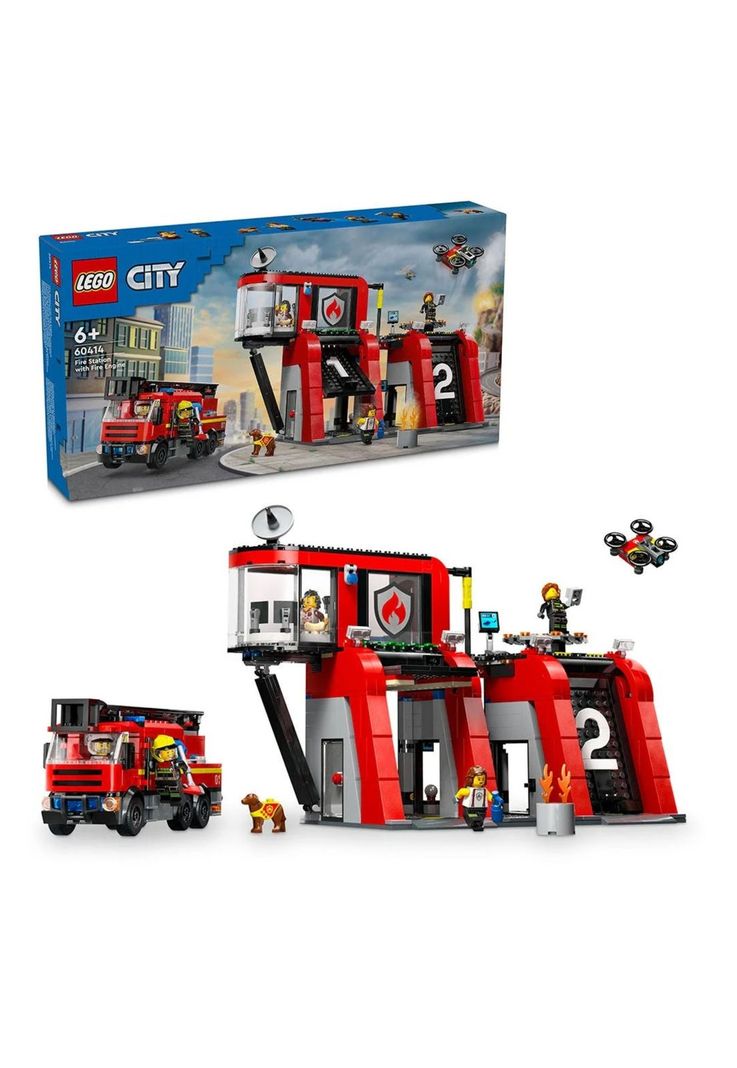 Lego City Estación De Bomberos Con Camión De Bomberos (60414)-3