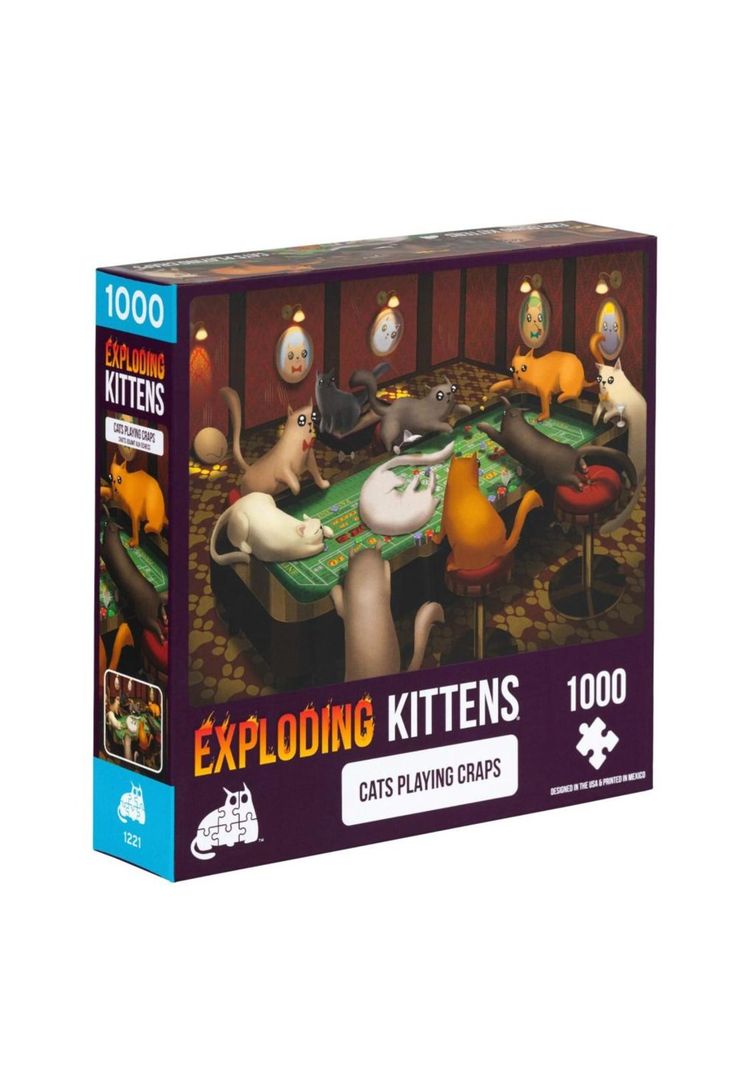 Puzzle Exploding Kittens 1000 piezas: Cats Playing Craps-0