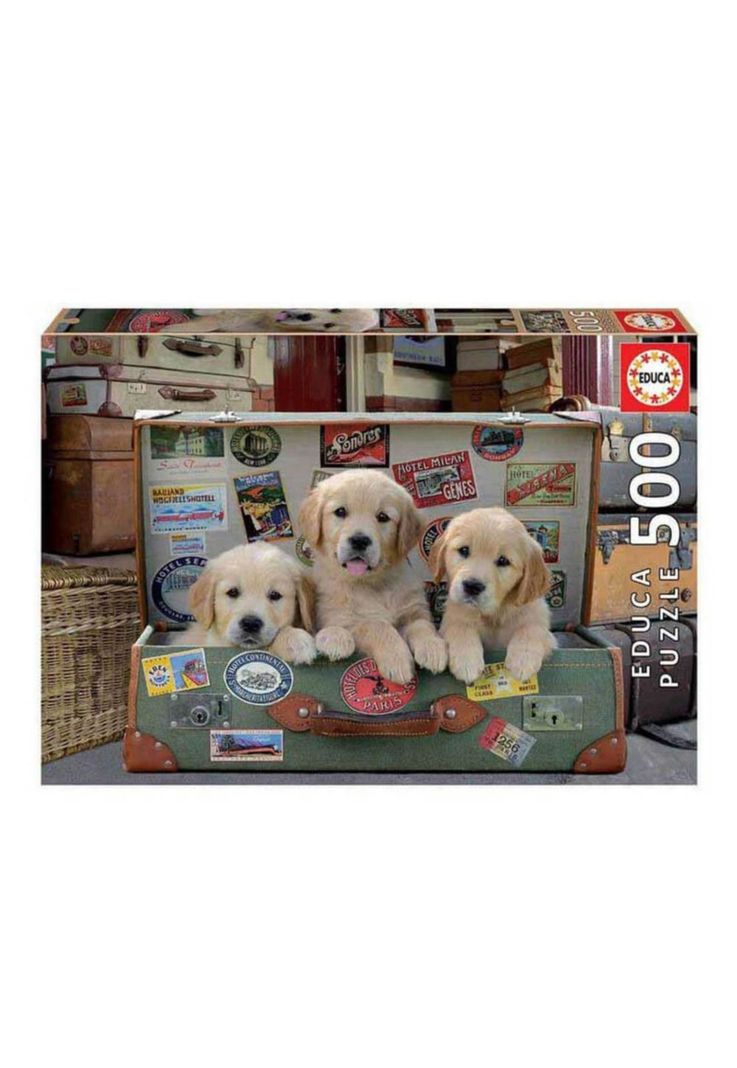 Puzzle Rompecabezas 500 piezas Cachorros en el Equipaje Educa-0