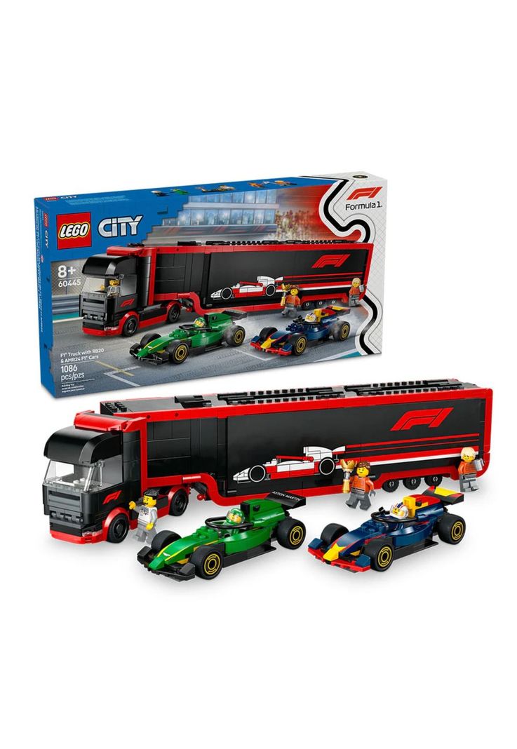 Lego City Camión de F1 con Autos de F1 RB20 y AMR24 (60445)-2