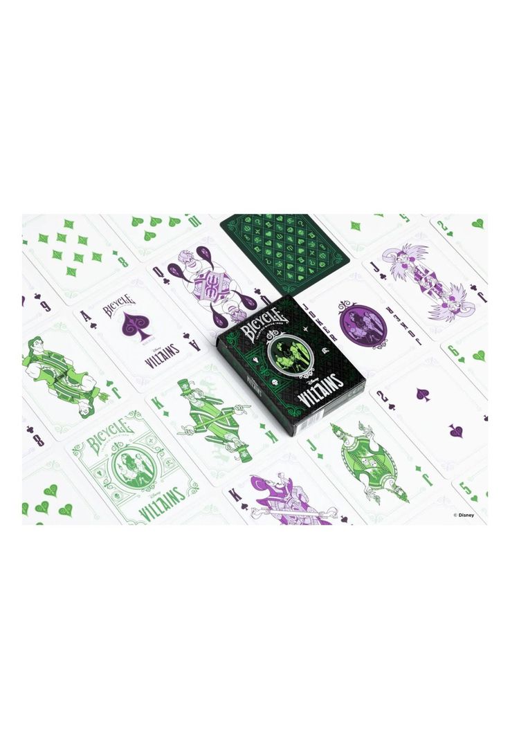 Naipe Bicycle Disney Villains Verde-1