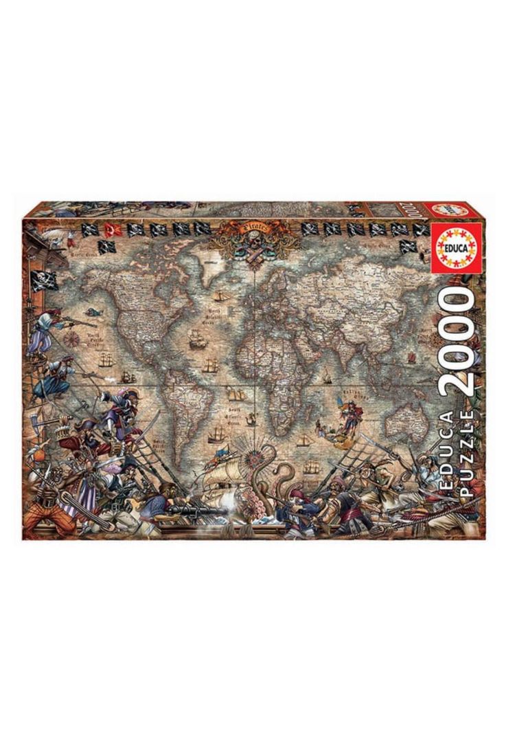 Puzzle Rompecabezas 2000 piezas Mapa de Piratas Educa-0
