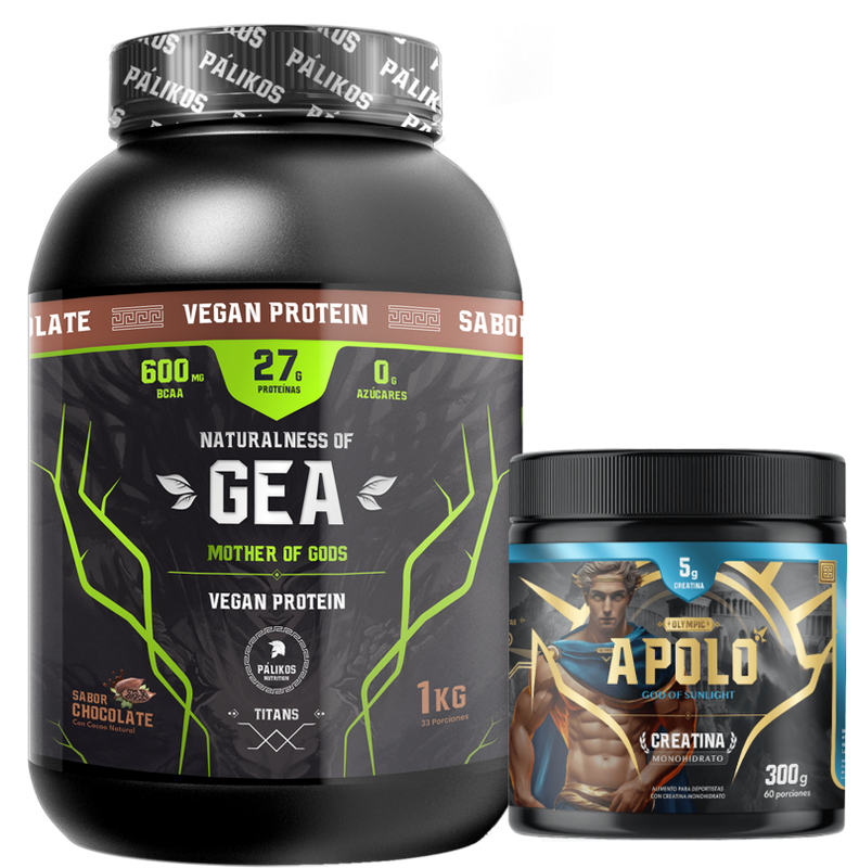 Proteina vegana 1kg sabor chocolate + creatina 300g-0
