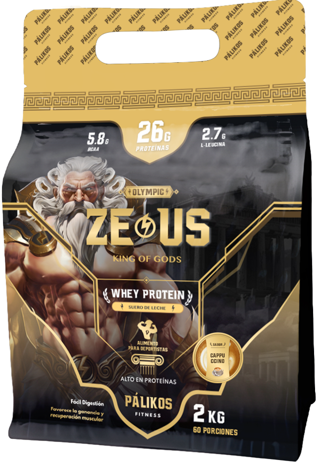 Proteina Zeus 2kg 100% Whey Sabor Cappuccino Formato Doypack