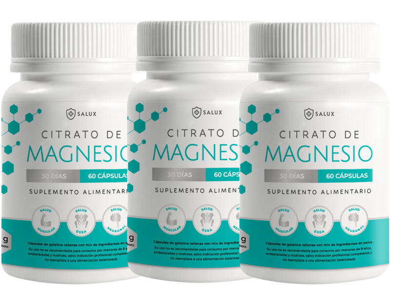 Pack 3 Citrato de magnesio/ 180 capsulas/ 600 mg.-0