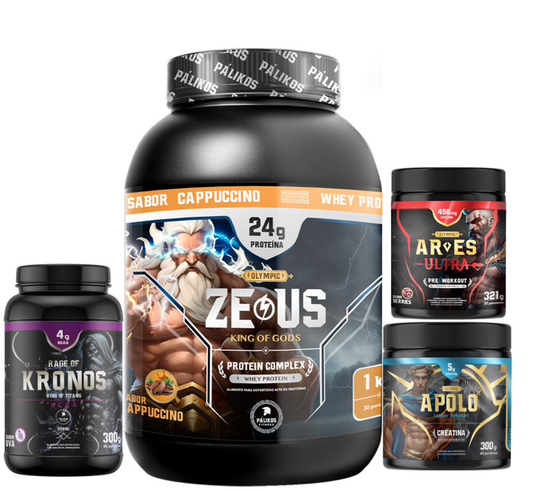 Proteina complex 1kg Capuccino Creatina apolo 300g Pre entreno Ares BCAA kronos
