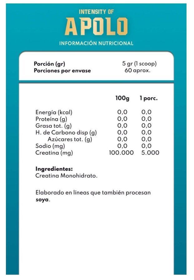 Creatina Micronizada Apolo 500 g (100 servicios)-1