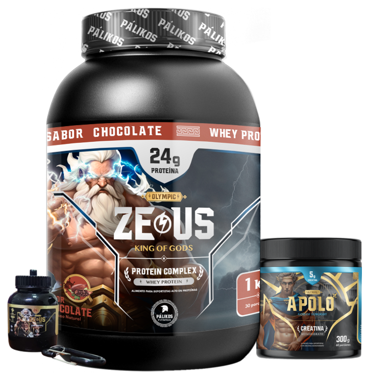 Proteina Zeus Complex 1kg Chocolate Creatina 300g Minibottle-0