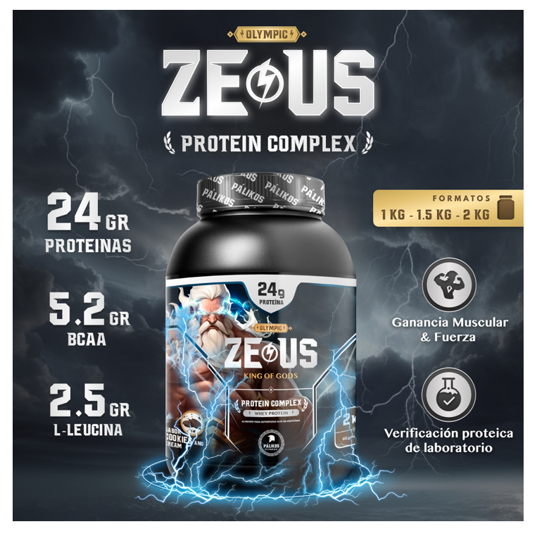 Proteina Zeus Complex 1kg Sabor Cappuccino+ BCAA Kronos 600g Sabor Uva-1