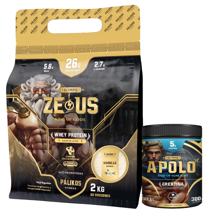 100% Whey Protein Zeus 2kg Doypack Vainilla +Creatina Apolo 300g-0