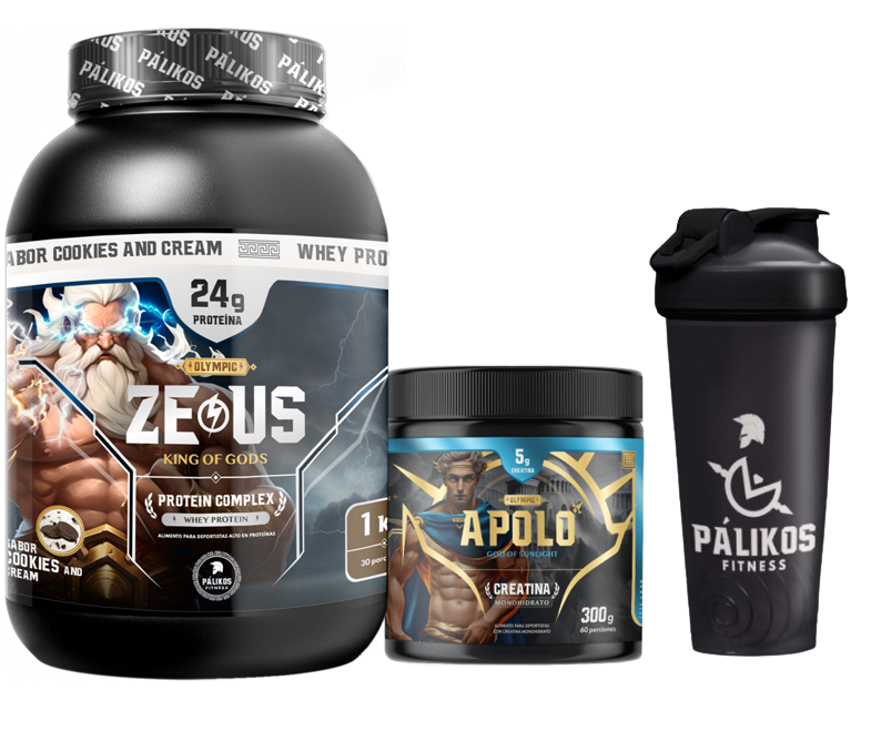 Proteina Zeus Complex 1kg Sabor Cookies and Creams + Creatina Apolo 300g + Shaker-0