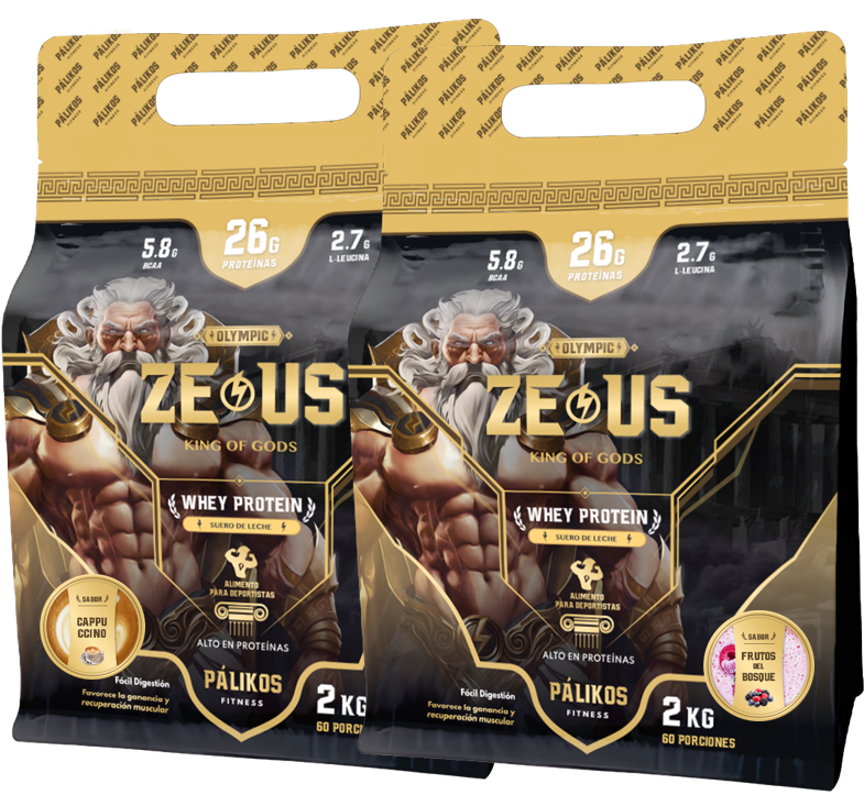 100% Whey Protein - 2 x Doypack de 2kg(Cappuccino y Frutos del bosque)