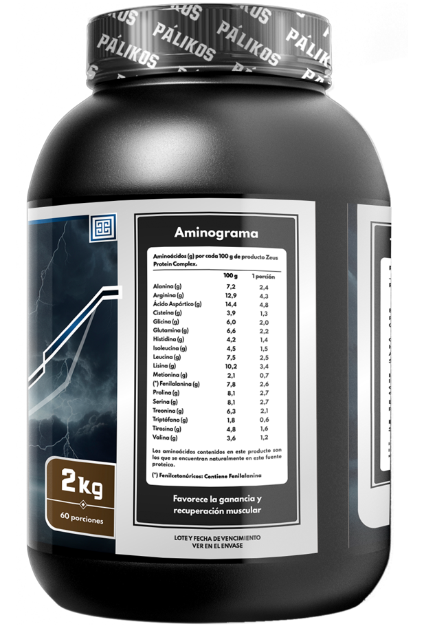 Proteina 2kg Whey Complex / Sabor Chocolate/ 60 servicios.-2