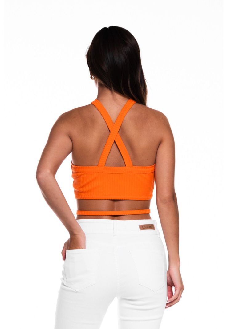 Polera Budapest Crop Pabilos Naranja Efesis-2