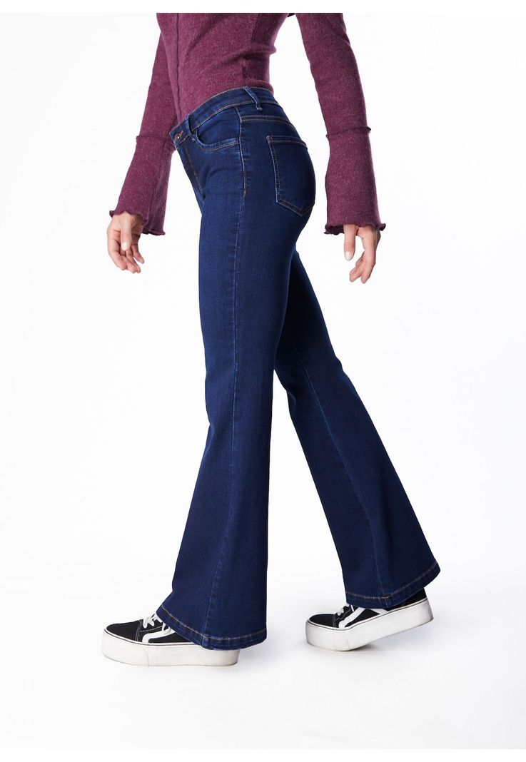 JEANS MIRÓ FLARE TIRO BAJO AZUL-2