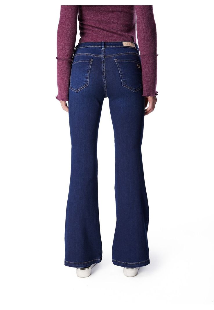 JEANS MIRÓ FLARE TIRO BAJO AZUL-3