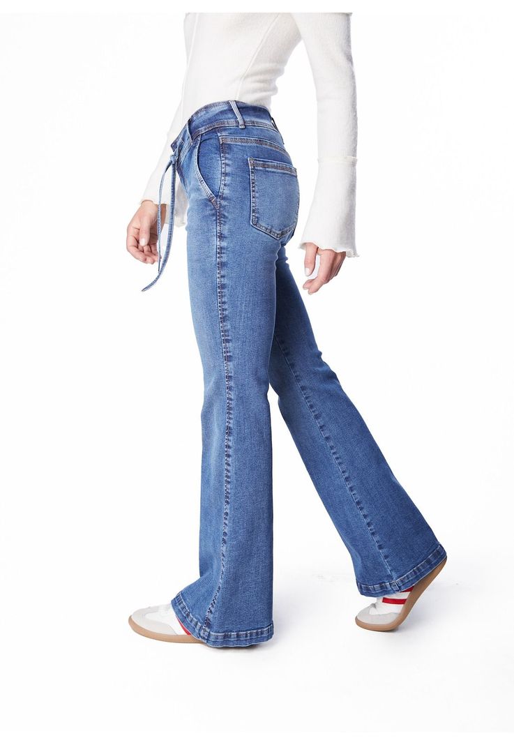 JEANS MACEIO FLARE PRETINA ANCHA C/ LAZO AZUL-2