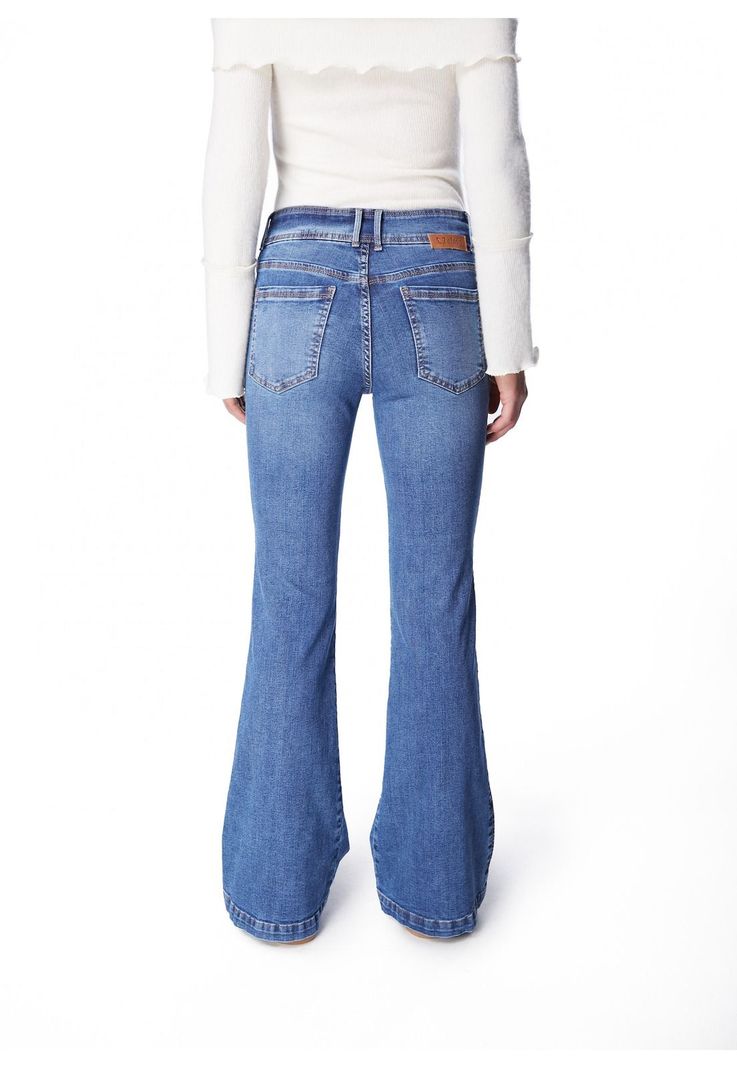 JEANS MACEIO FLARE PRETINA ANCHA C/ LAZO AZUL-3