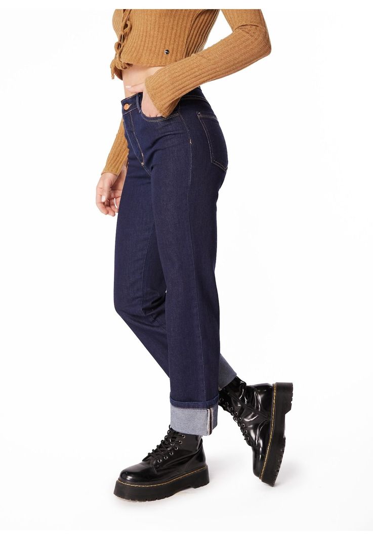 JEANS ROLA RECTO TIRO BAJO C/ ROLL UP-1