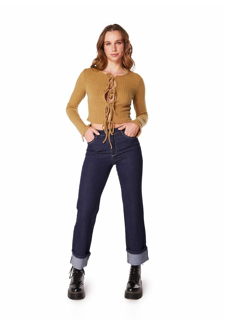 JEANS ROLA RECTO TIRO BAJO C/ ROLL UP-4