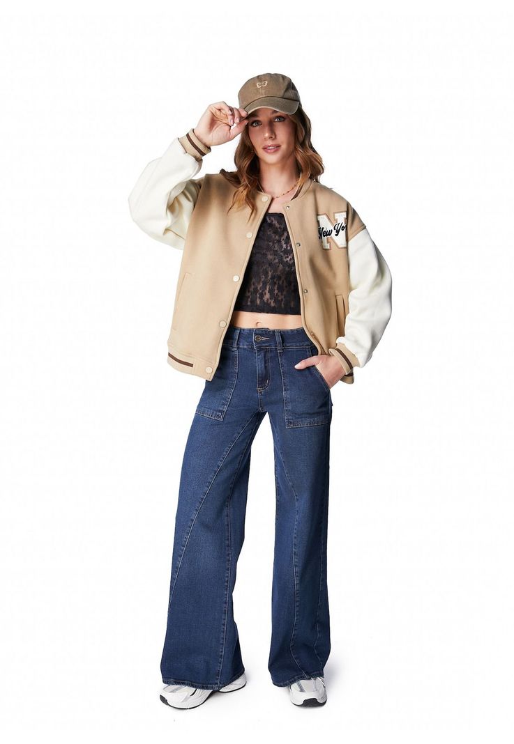 CHAQUETA ZEUS BOMBER BICOLOR ESTAMPADA-0