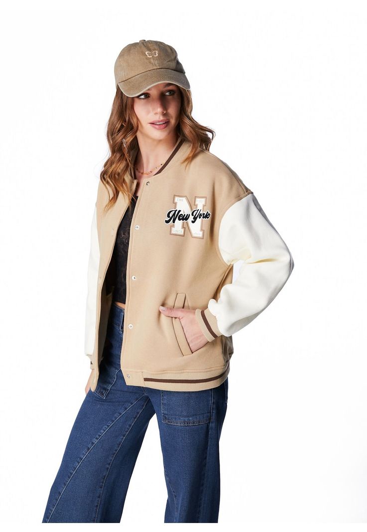 CHAQUETA ZEUS BOMBER BICOLOR ESTAMPADA-2