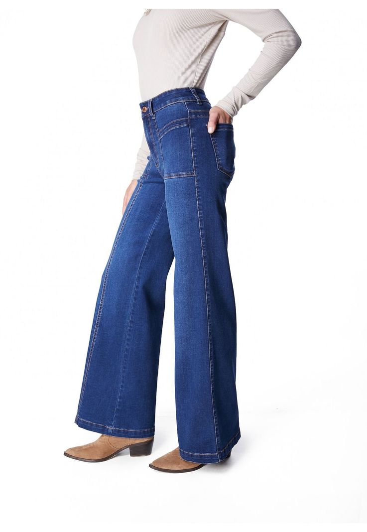 JEANS PIRAGI BLUE PALAZZO BOLSILLO INCRUSTADO-2
