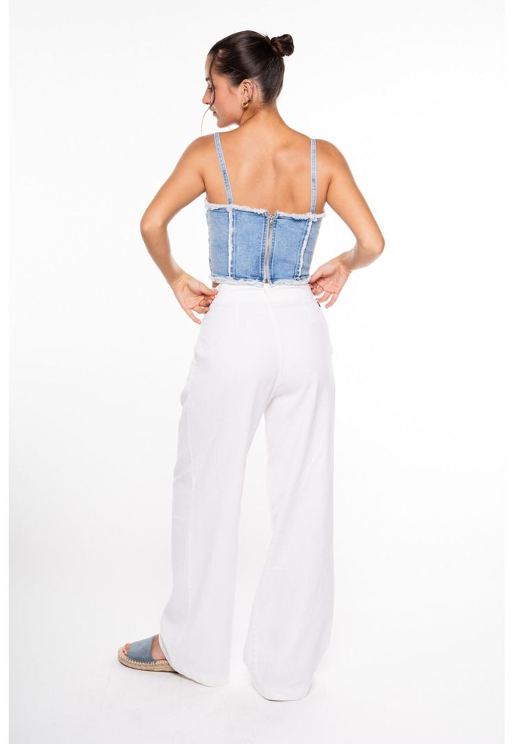 Corset Kigali Regular Cortes y Desflecado Azul Efesis-2