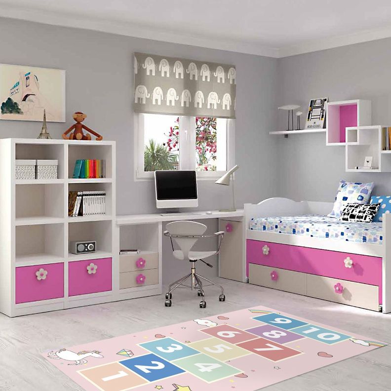 Alfombra Vinílica Infantil Luche Unicornio 140x160 cm-1