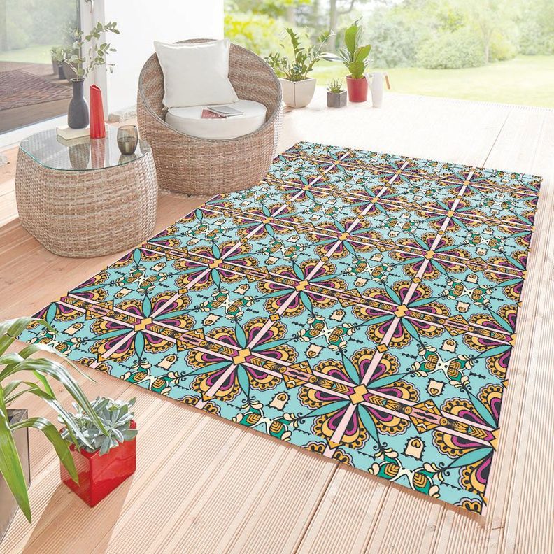 Alfombra Vinílica Living  Mandala Árabe 140x220 cm-6