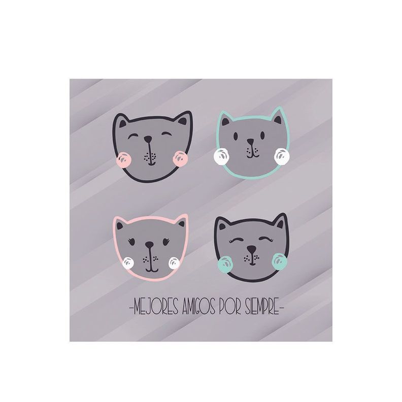 Alfombra Vinílica Pet Gatitos Antideslizante 70x70 cm-0